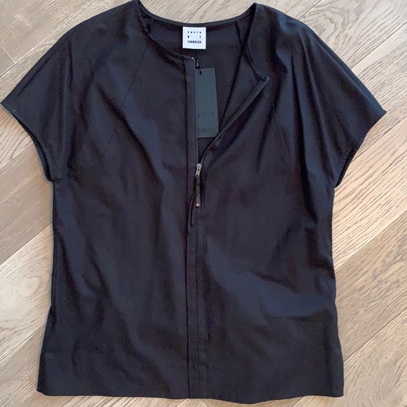 New black zip T-shirt - Picture 1 of 3